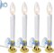 4E’s Novelty 4 Pack Dusk to Dawn Electric Window Candles Plug In – Flameless Christmas Candles with Auto Sensor, Brass Base, Suction Cup Holders & Extra Bulbs, Holiday Window Lights